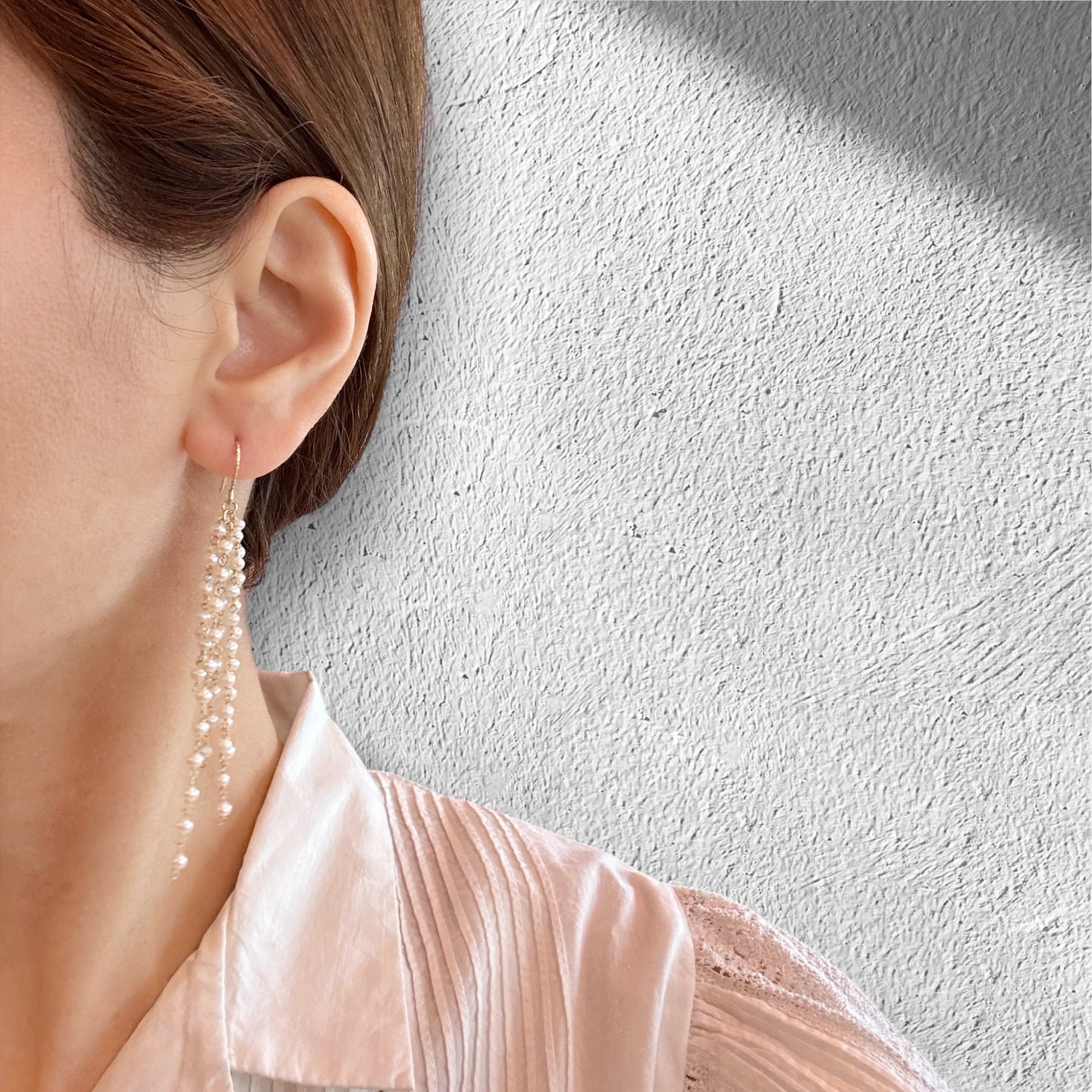 Pearl pierced earrings〖temtem〗パールシャワーピアス