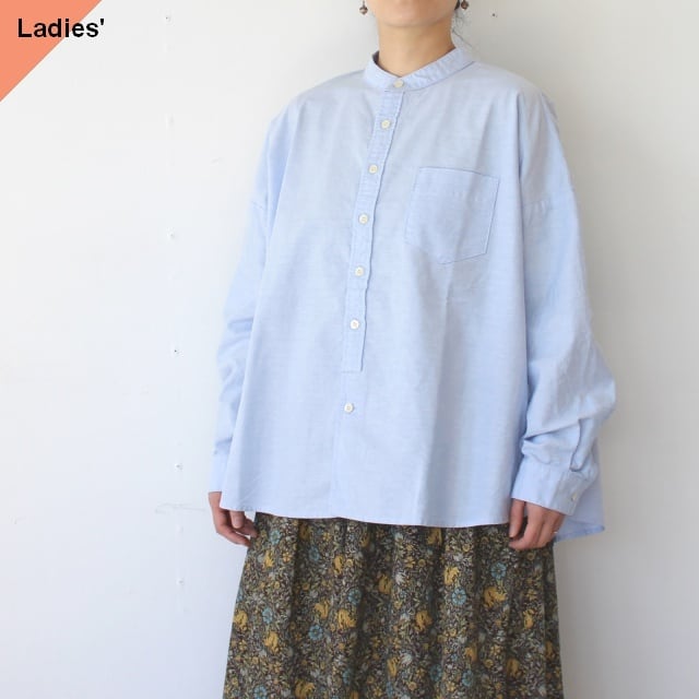 【NEW】 sasanqua by trees オックスB.Cオーバーシャツ Ox work over shirt (Sax)