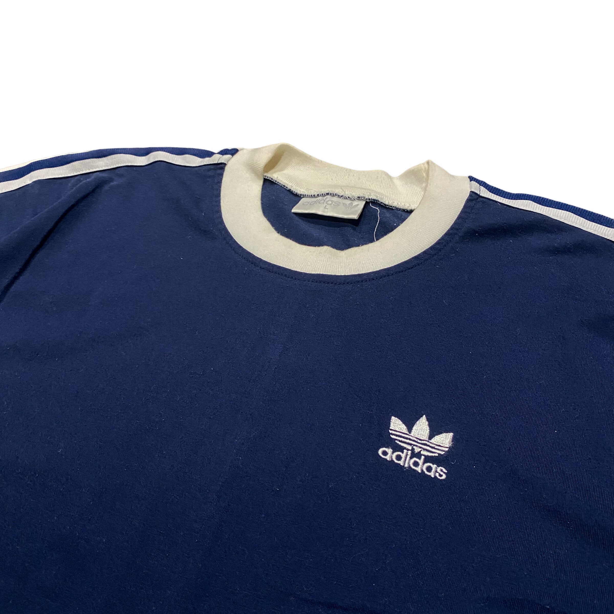 80’s adidas 3Line Ringer T-Shirt L / アディダス リンガーTシャツ 3ライン スポーツ 古着 ヴィンテージ