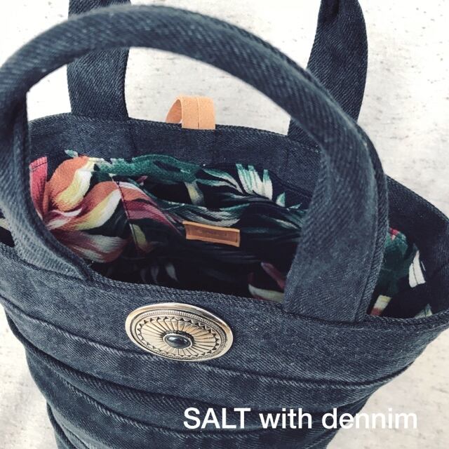 BlackDenimコンチョ付きミニトート No.1579