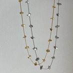 crushed rock necklace long    silver
