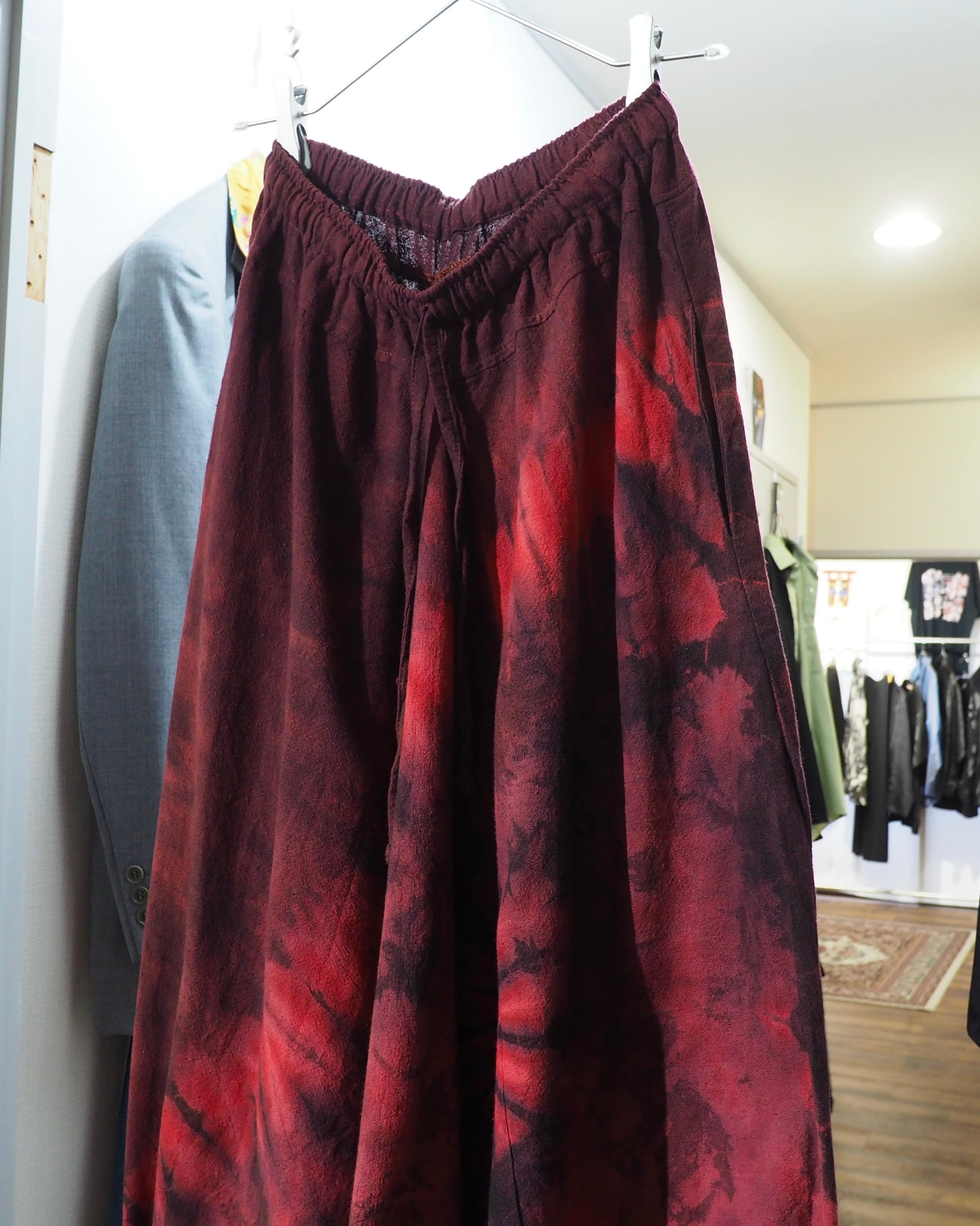 " 染色 " Beautiful Dark Bordeaux Over Dyed Sarouel Pants