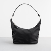 プラダ ショルダーバッグ ブラック ナイロン レザー ヴィンテージ