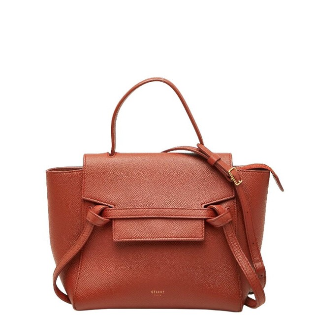セリーヌ ベルトバッグ ナノ キャットフィッシュ ハンドバッグ ショルダーバッグ 2WAY ブラウン レザー レディース CELINE 【中古】