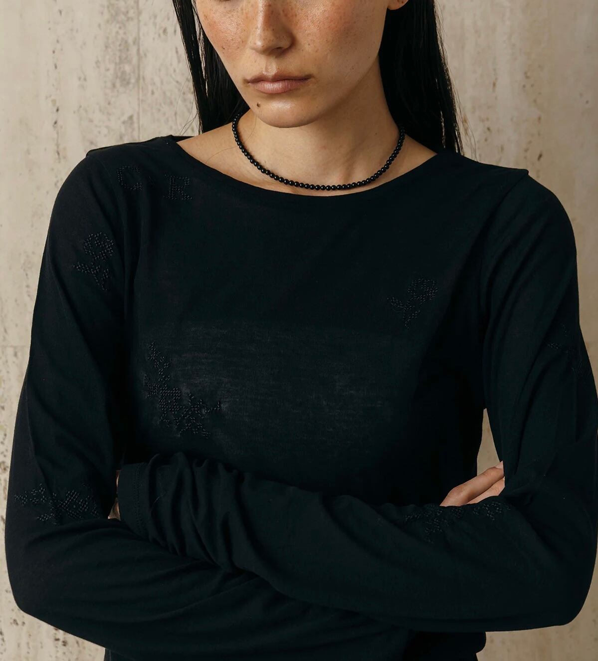 CREDONA／Embroidery Sheer Tops | polne