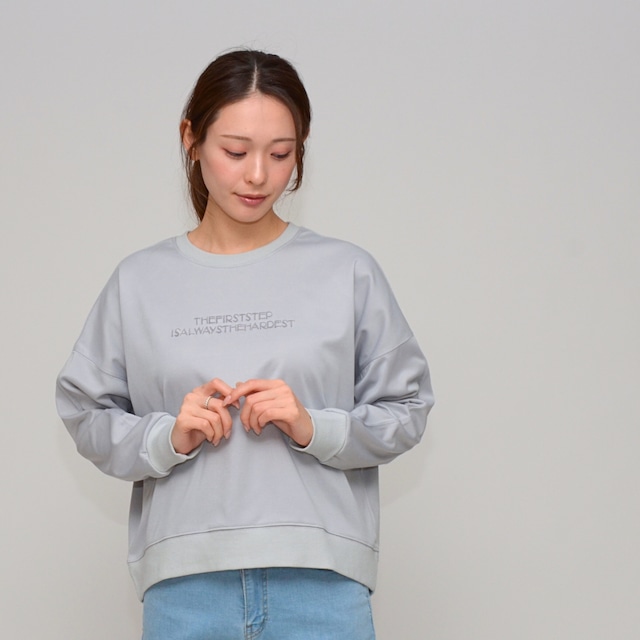 【一枚でサマになる】 ドライポンチ・シバ圧ロゴ＆スターエンブロイダリー - LER-2394E ライトグレー ‐