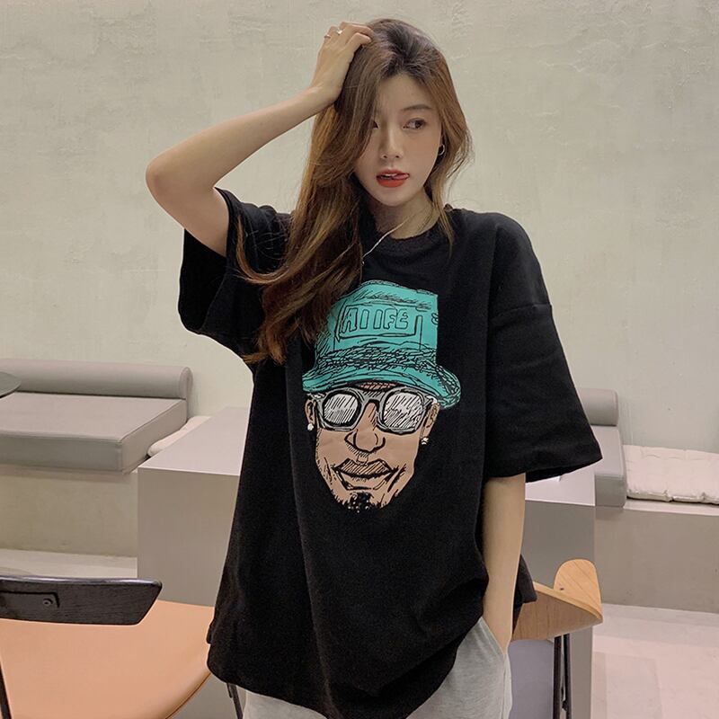 スタンダードブラックTシャツ サマールーズ レトロ 夏物 スーパーモール22839644109