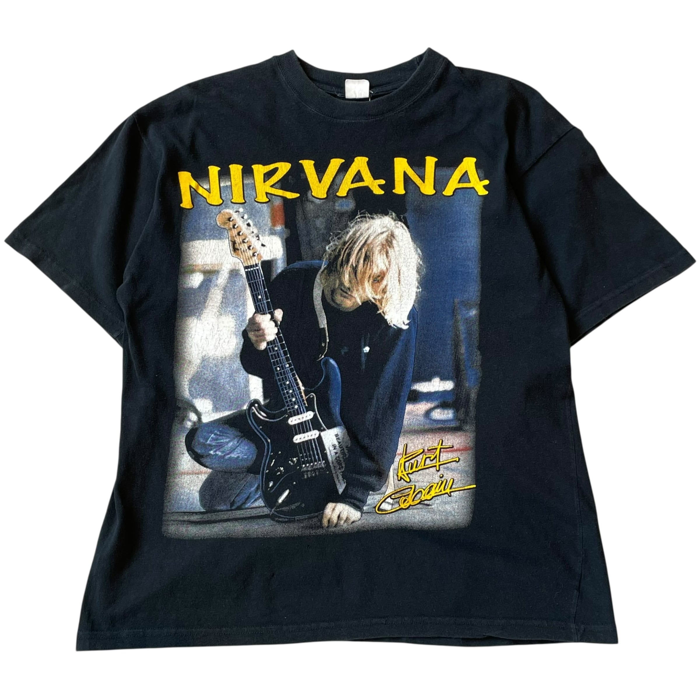 special!!! 90s NIRVANA European bootleg "Kurt Cobain photo" T-shirt
