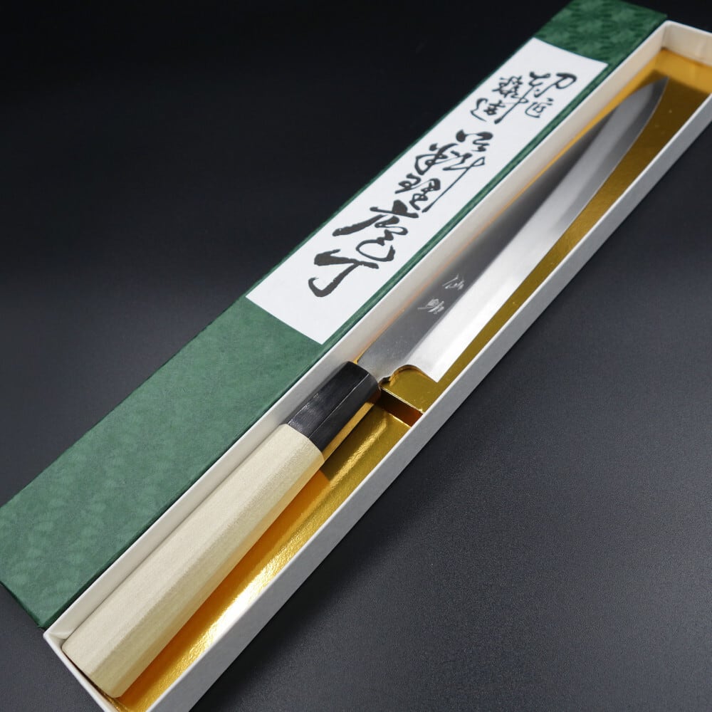 仙助 柳刃包丁 210mm モリブデンバナジュウム鋼 水牛八角朴柄 刺身包丁