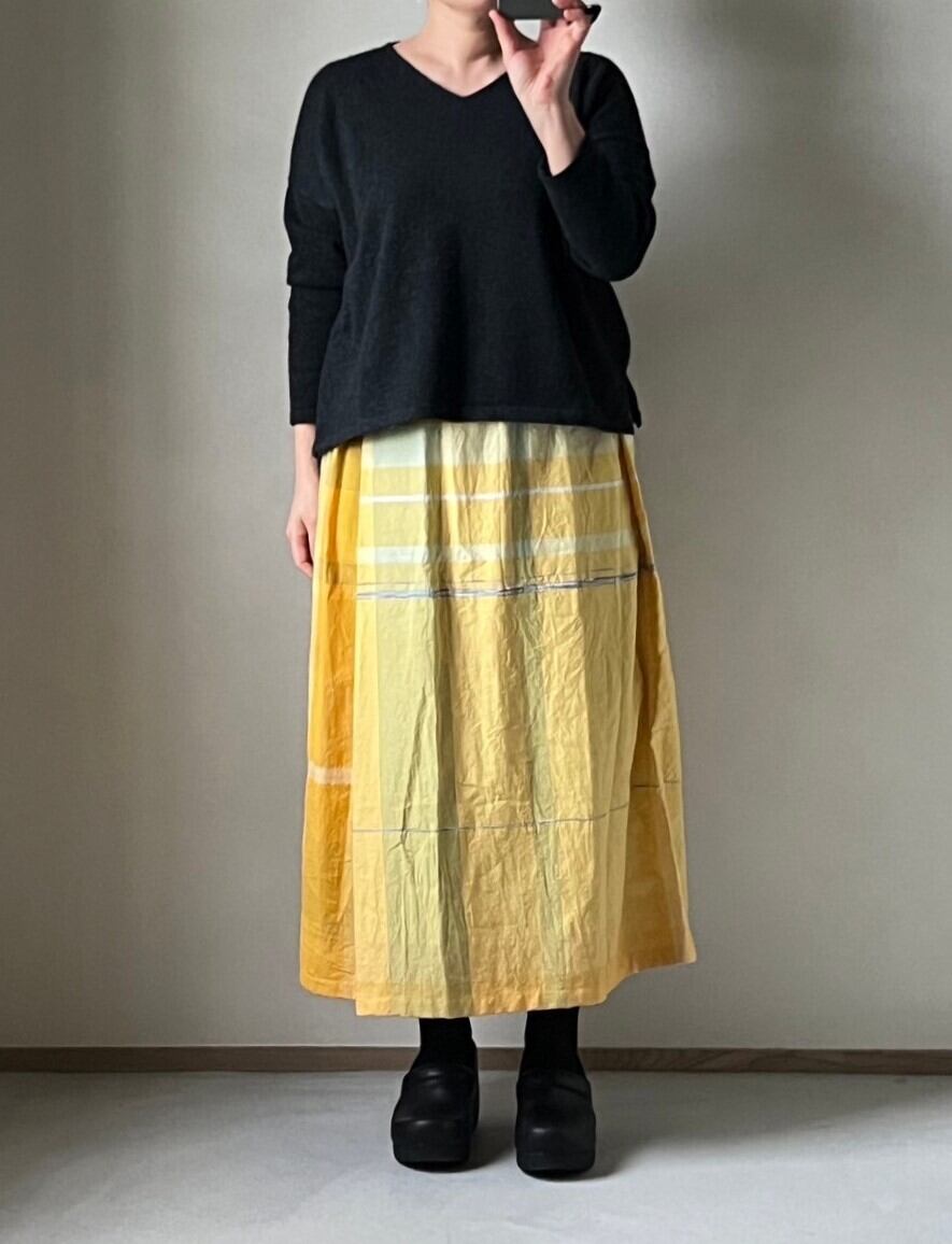 24) ポワンスカート ショート YL/GY 玉木新雌 tamaki niime | 日々花  