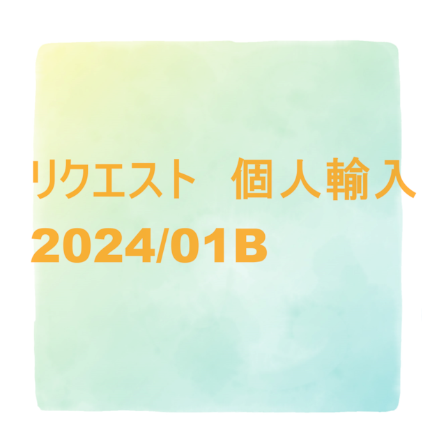 個人輸入　リクエスト商品　2024/01B