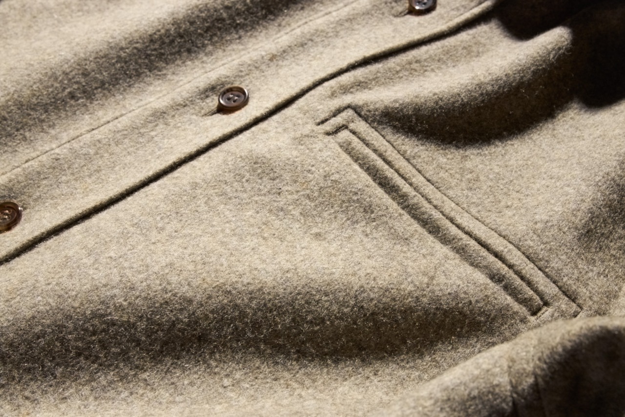 山内 / ウールシャギー・スタンドカラーシャツジャケット