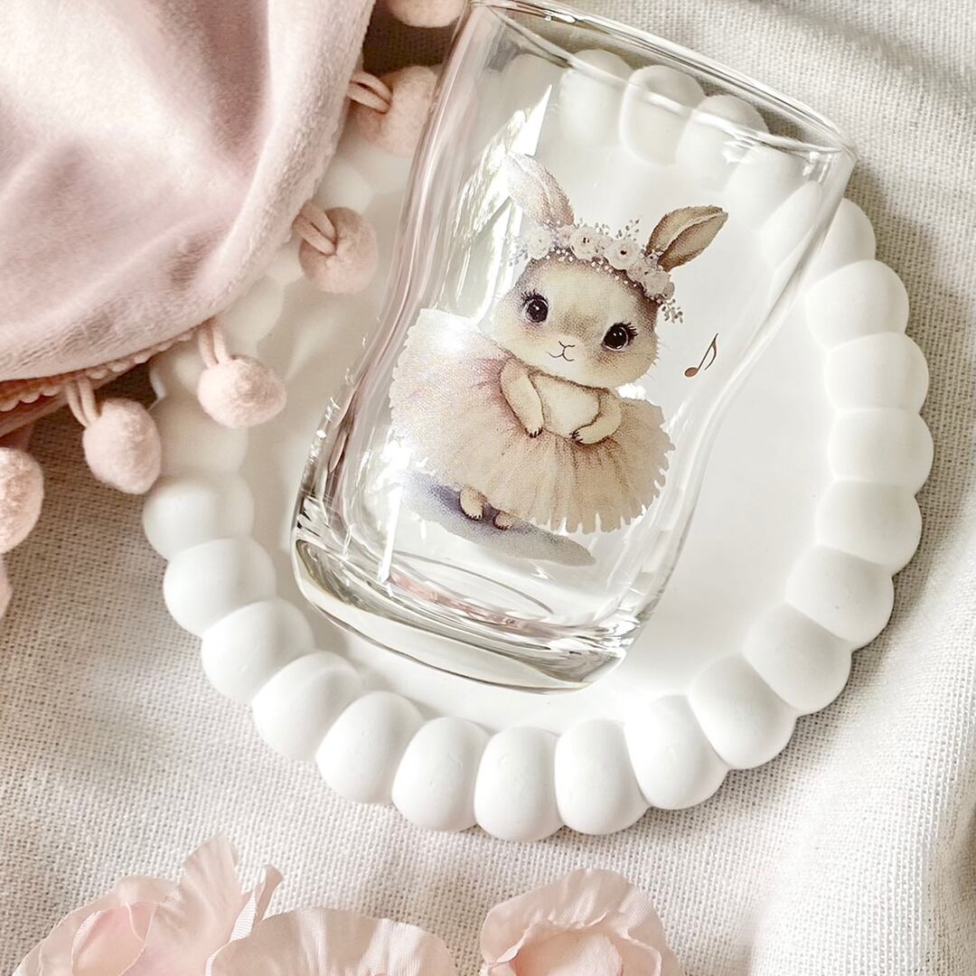 set割引】ガラス用2枚セット 水彩 BallerinaRabbit ・水彩