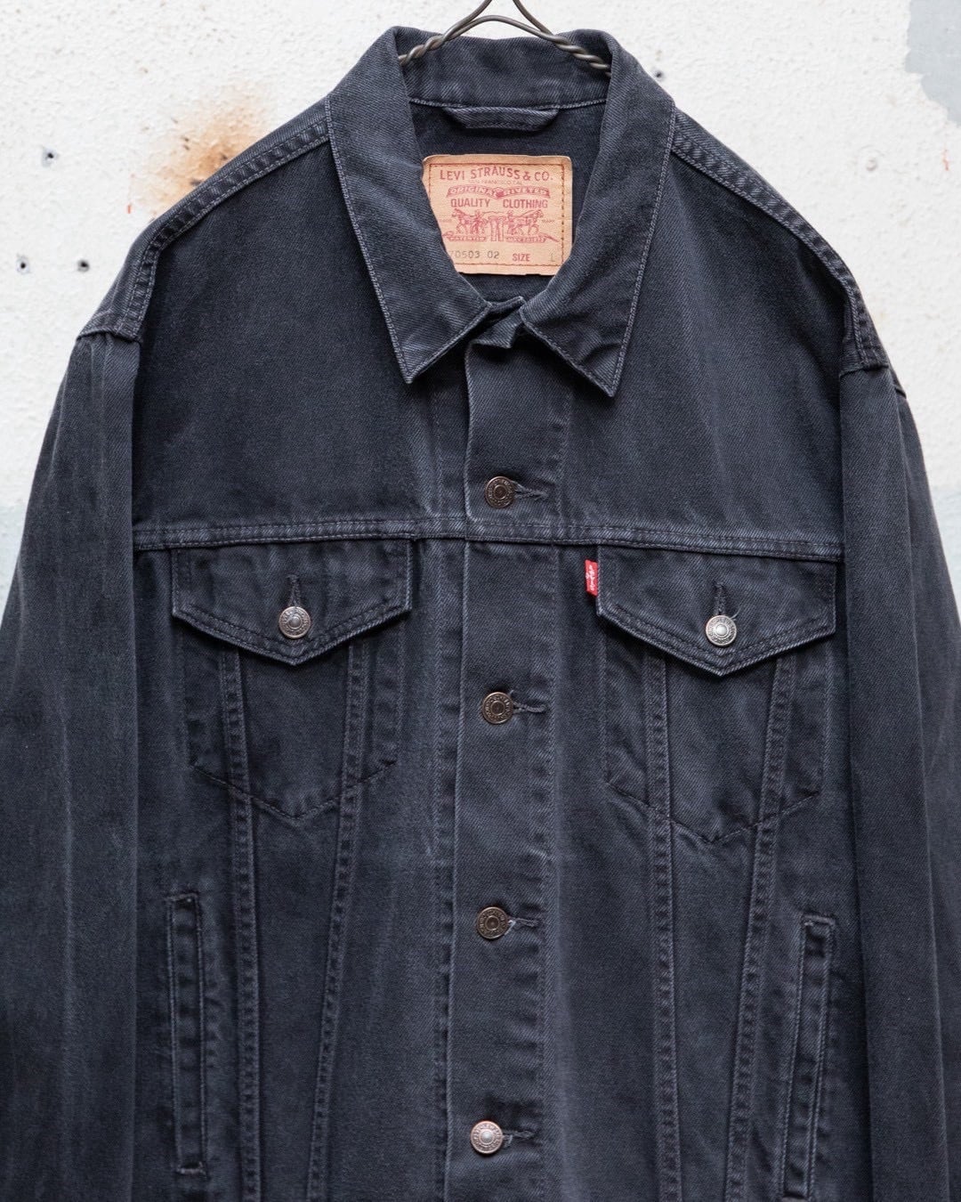 1990s Europe “Levi's” 70503-02, black denim trucker jacket
