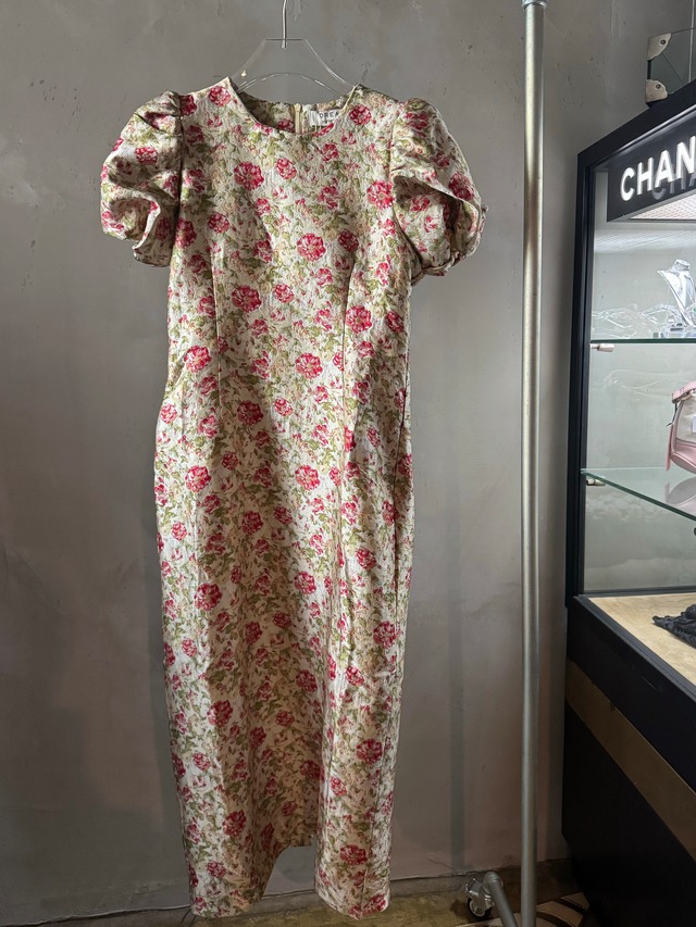 【DREAM sister jane】fairy flower jacquard puff sleeve dress