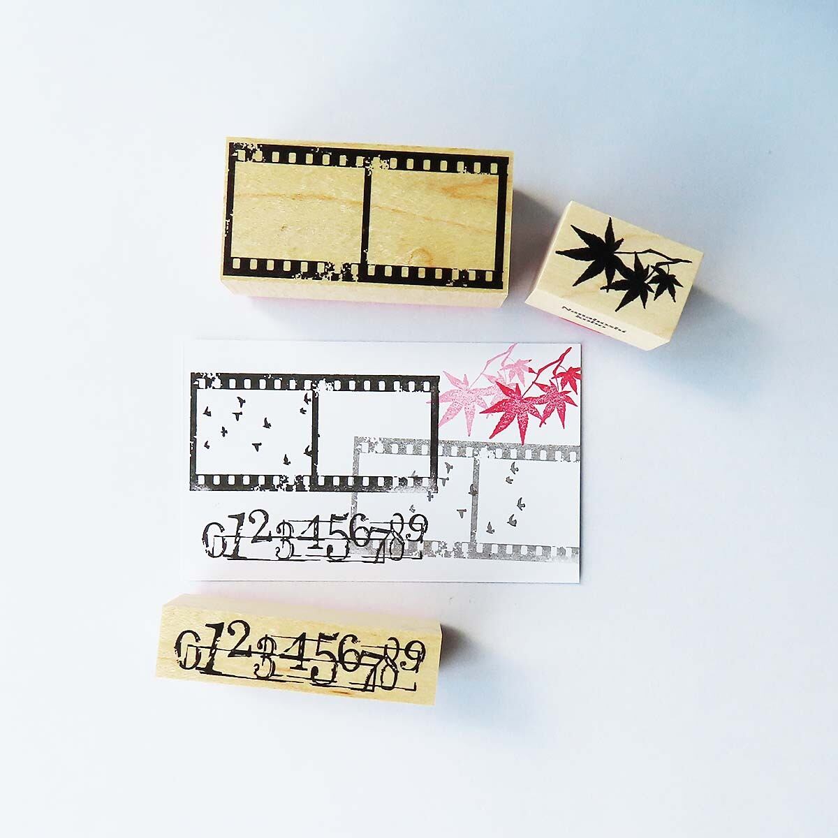 かすれたフィルムモチーフスタンプ コラージュ Lサイズ 日手帳などに