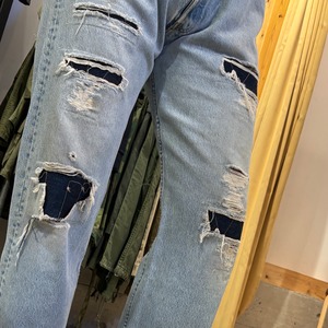 1990s LEVI'S 501 DENIM PANT DAMAGE&REPAIR