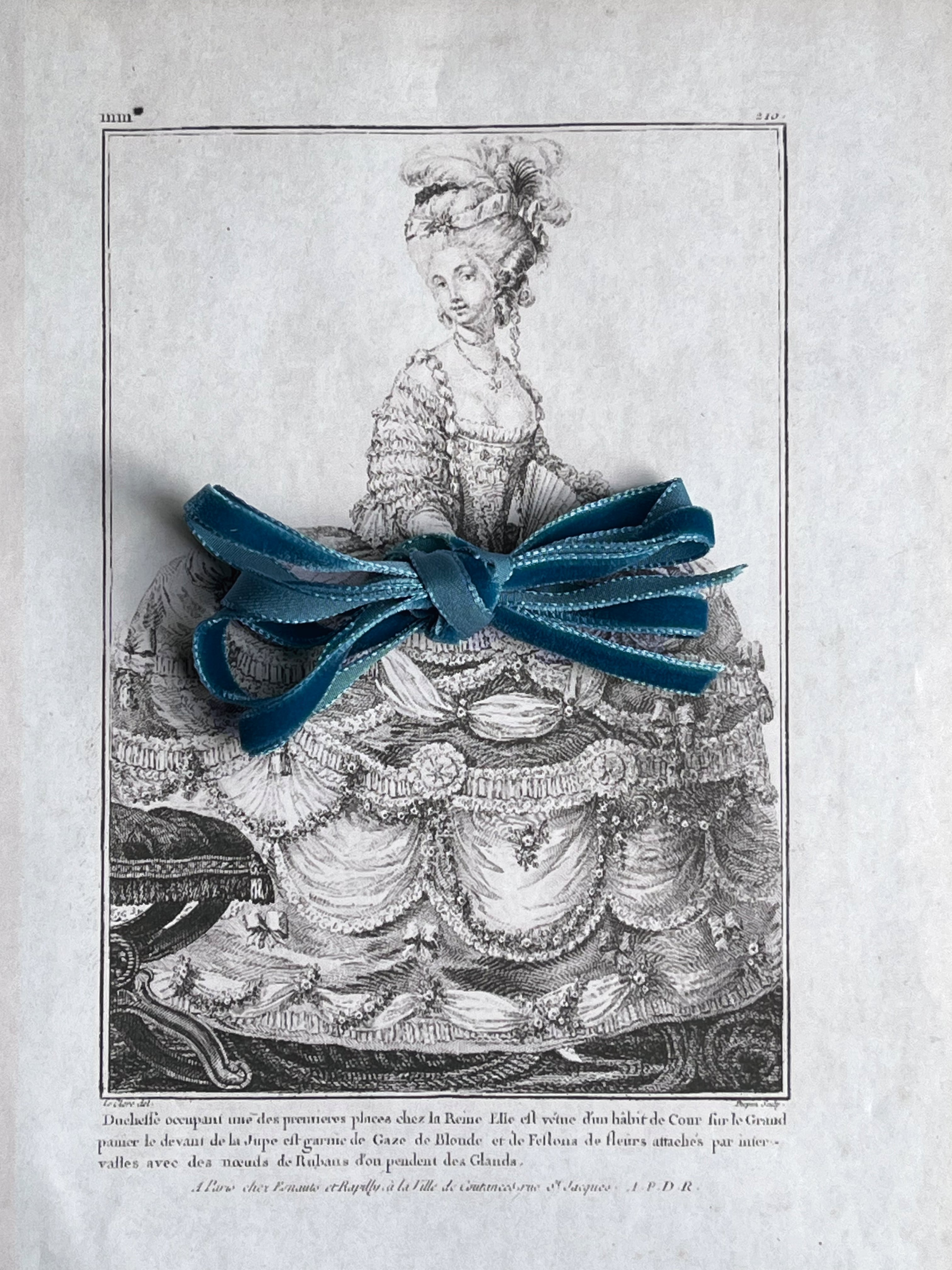 フランス製 ベルベットリボン (7mm ) 4.エマブルー /手芸素材・ハンドメイド・ヘアアクセにも