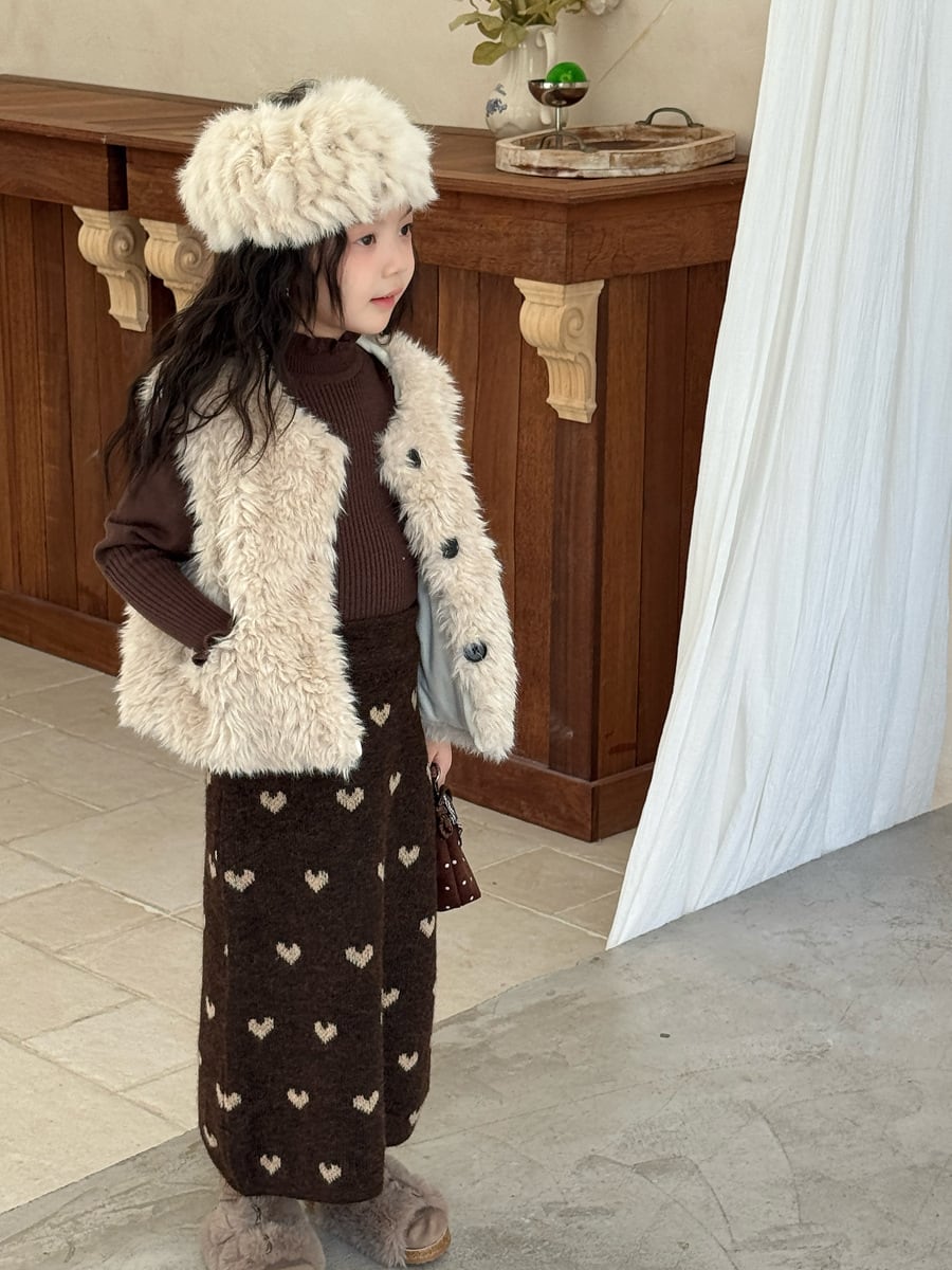 ハートニットロングスカート