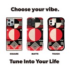 受注生産 iPhoneケース 赤黒白のブロック護符柄｜幾何学シンボル TALM029C