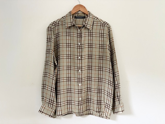90～2000s Burberrys Nova check silk shirt MADE IN ITALY