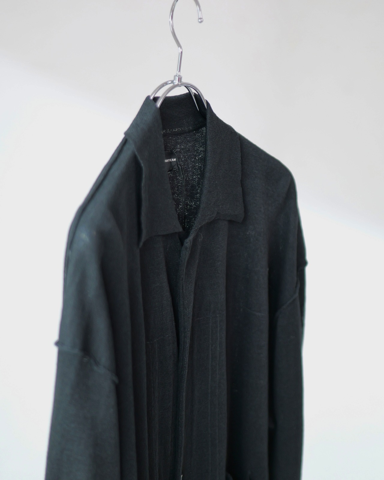 MAYKAM - LINEN/PAPER 2nd TYPE CARDIGAN  :  black ｜セカンドタイプカーディガン