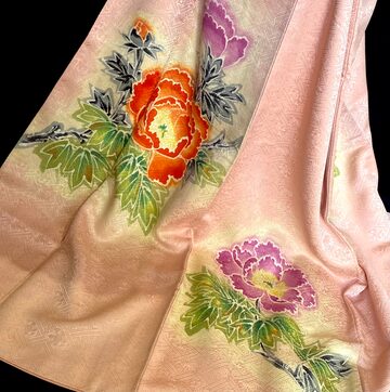 溢れ咲く花の小紋〉SALE 青の小紋 洋服感覚の着物 普段着着物 仕付け 