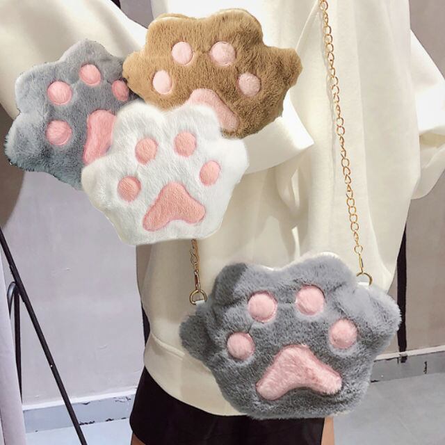 ねこの手ミニファーショルダーバッグ 肉球ポシェット (DCT