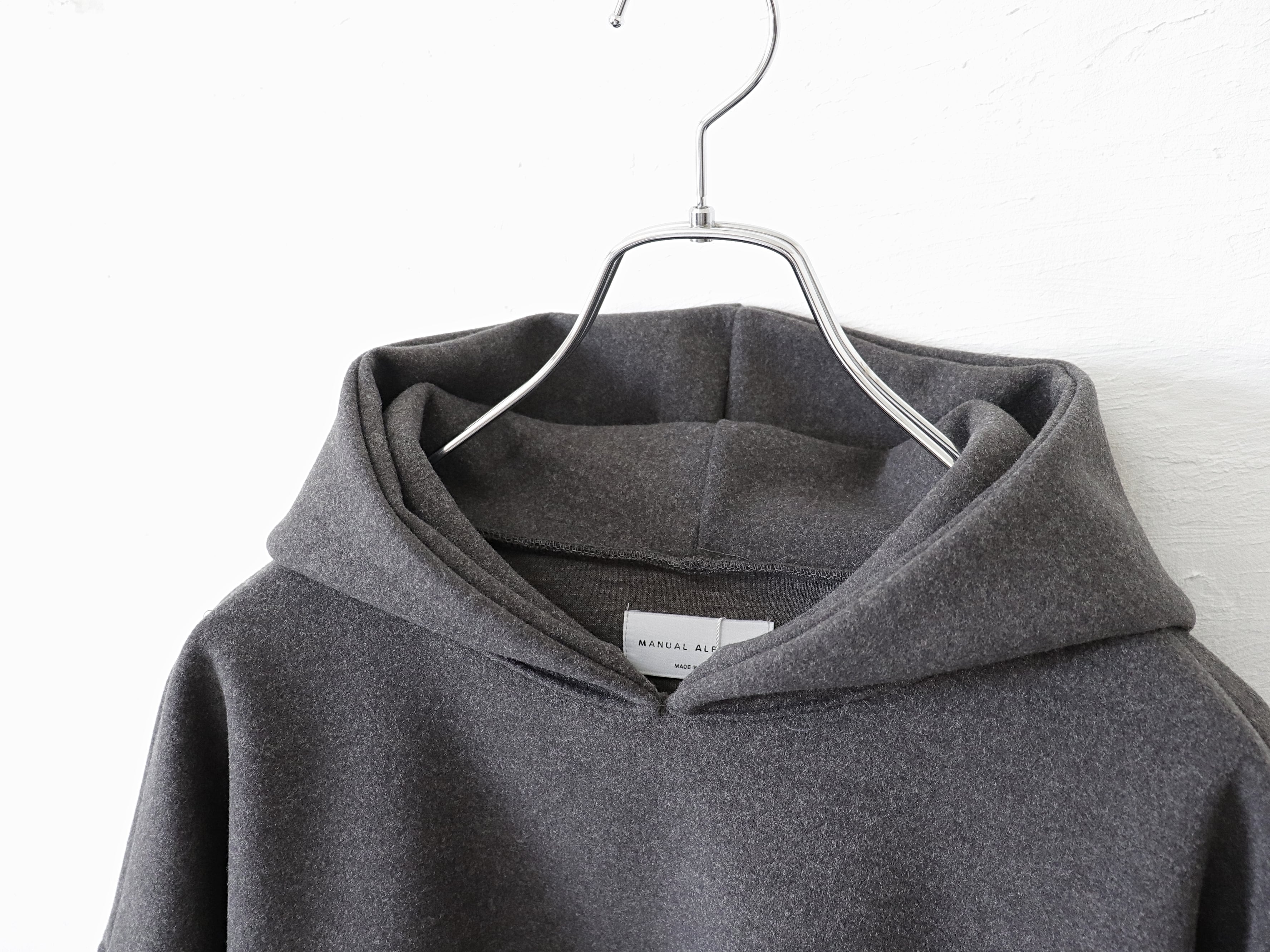 MANUAL ALPHABET / WOOLLET PULLOVER PARKER - DARKGREY マニュアル