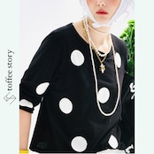 ビッグドットレトロ×モードTシャツ 《i0728》