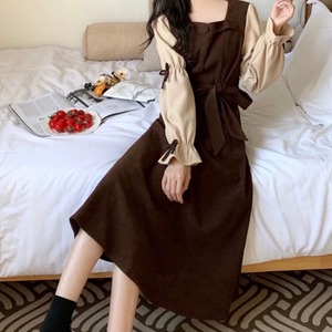 【M-4XL】クラシカルりぼんワンピース