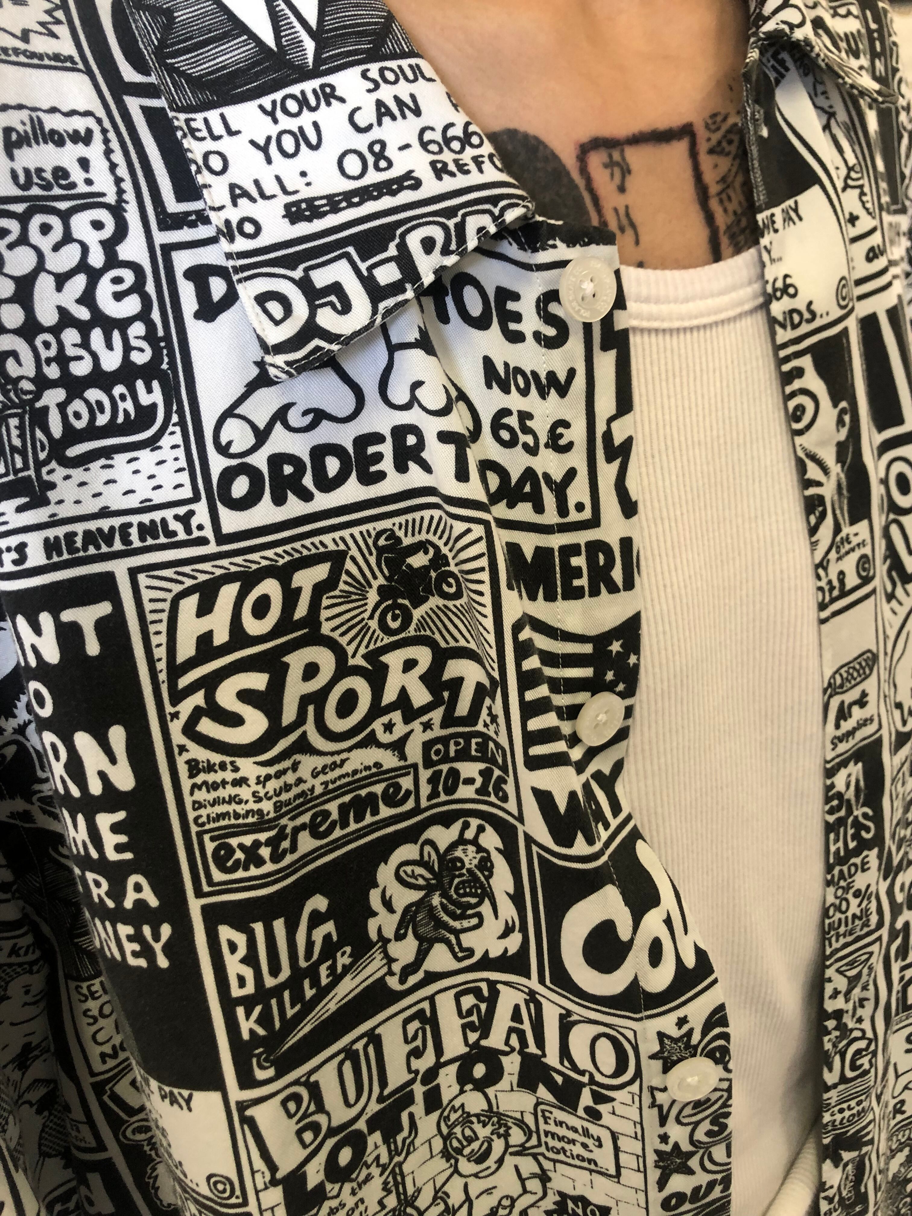 【POLAR SKATE CO】 CLASSIFIEDS SHIRT - BLACK/WHITE POLAR SKATE CO. CLASSIFIEDS SHIRT BLACK/WHITE | SOUTH TREE