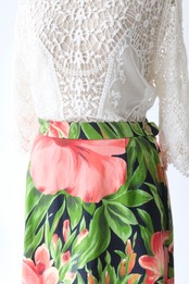Tropical floral maxi skirt