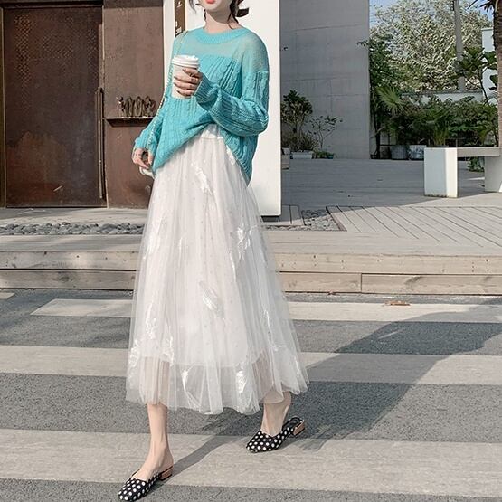 lig. チュール スカート シアーフリルレイヤードボリュームチュールスカート