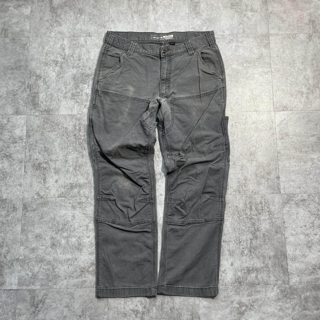 20s グレー ダブルニー Carhartt カーハート パンツ 33×30 | ib2