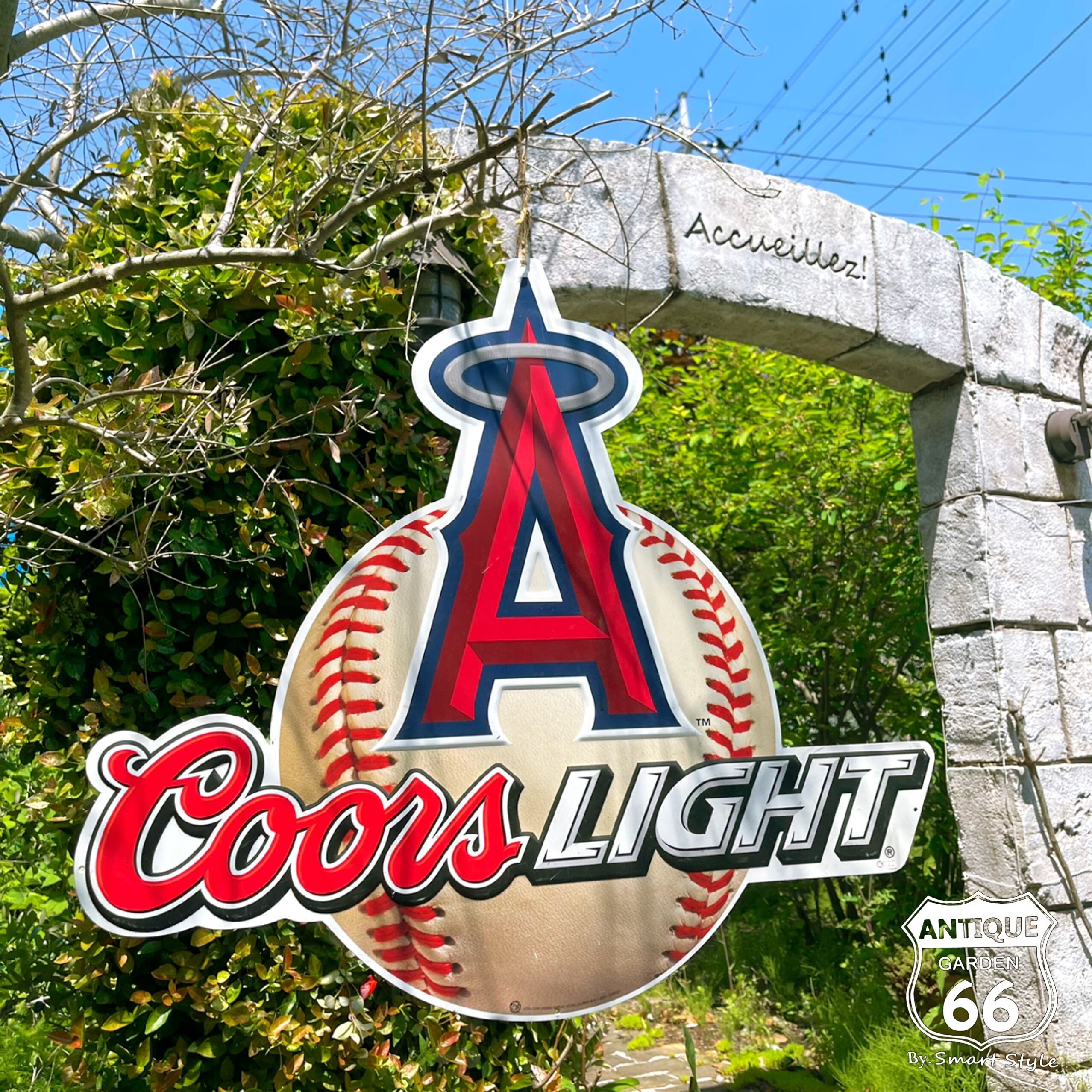 LAエンジェルス COORS LIGHT ビール コラボ ブリキ 看板 ティン