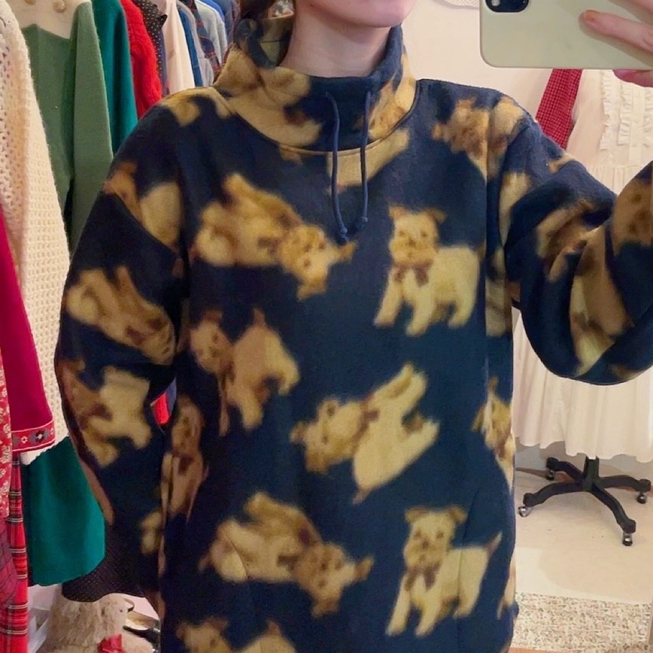 dog high neck fleece pullover