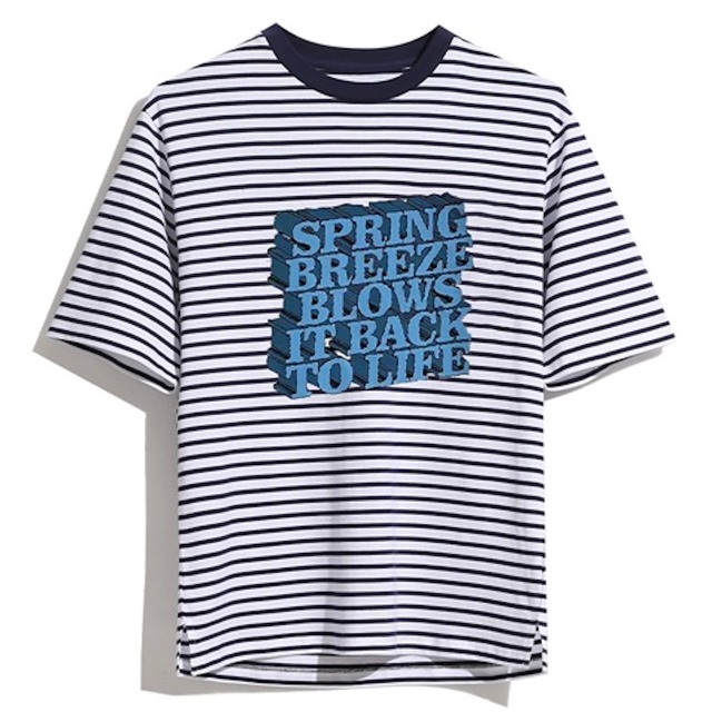 SALE 【HIPANDA ハイパンダ】メンズ ストライプ  Tシャツ MEN'S STRIPE SHORT SLEEVED T-SHIRT / BLUE