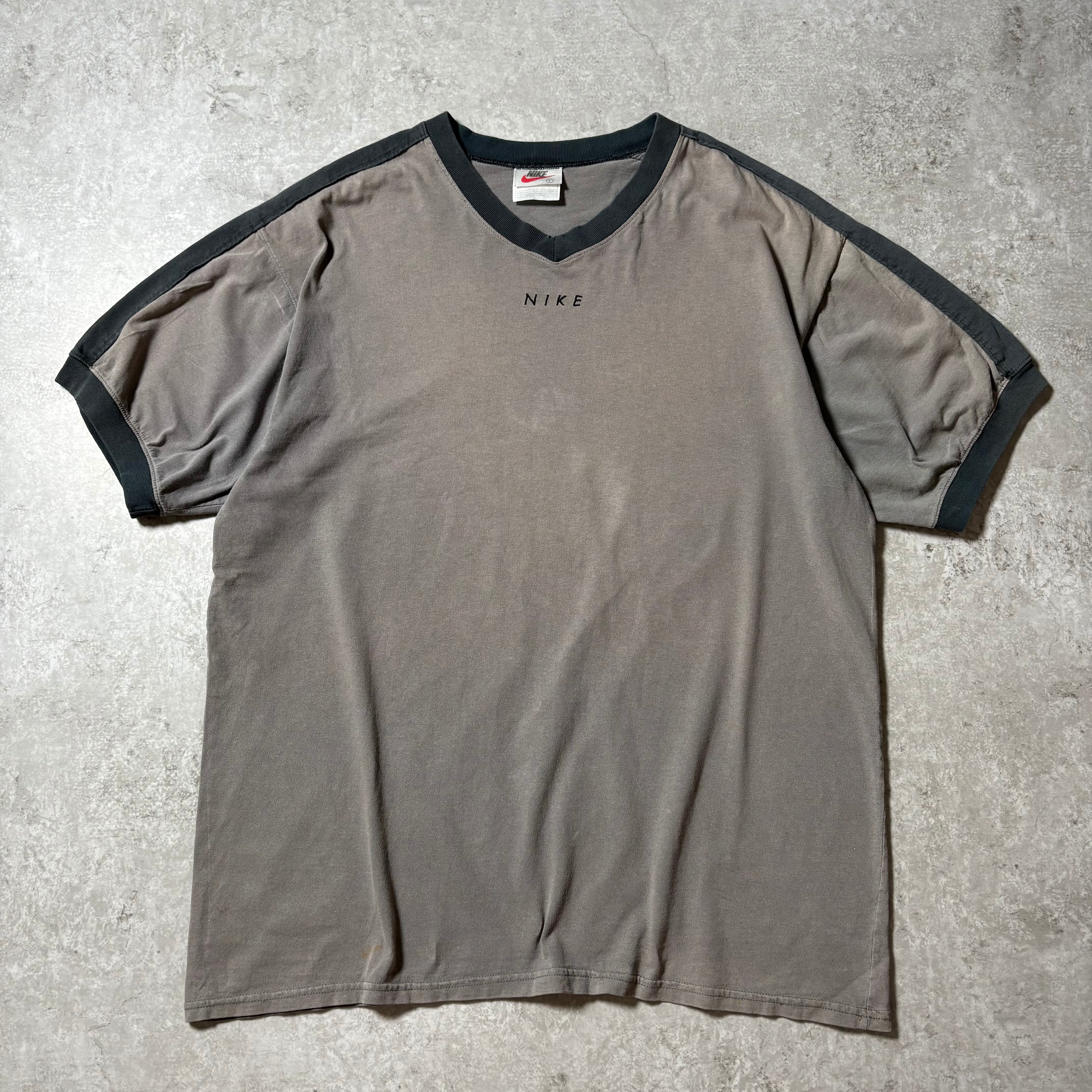 1990s "NIKE" Vneck S/S T-shirt "Made in USA"