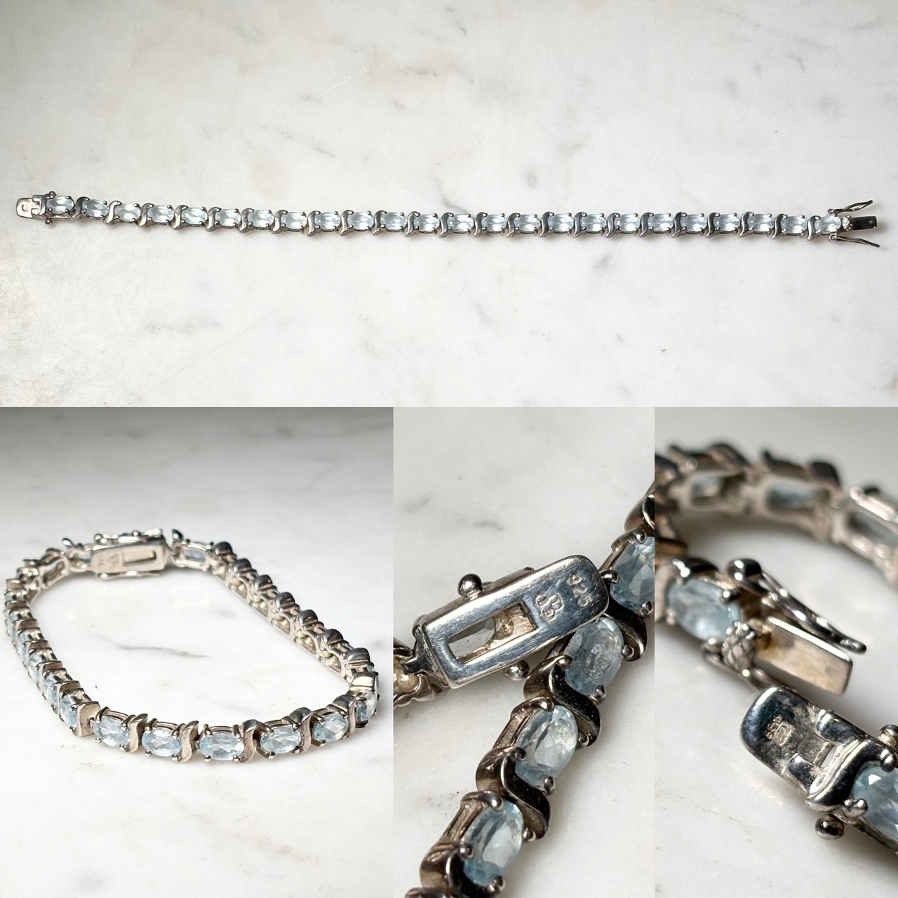 vintage silver topaz tennis bracelet