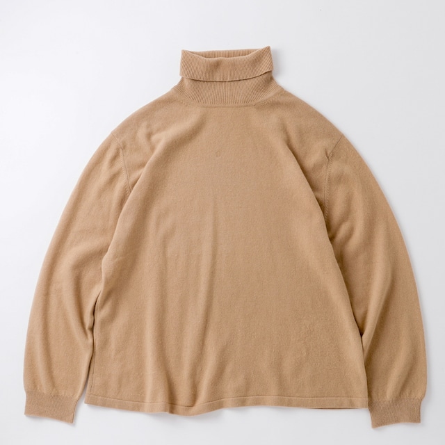 【美品】Cashmere turtleneck sweater made in Italy mint condition about sizeL  / イタリア製 カシミヤ タートルネック セーター 実寸サイズL ベージュ