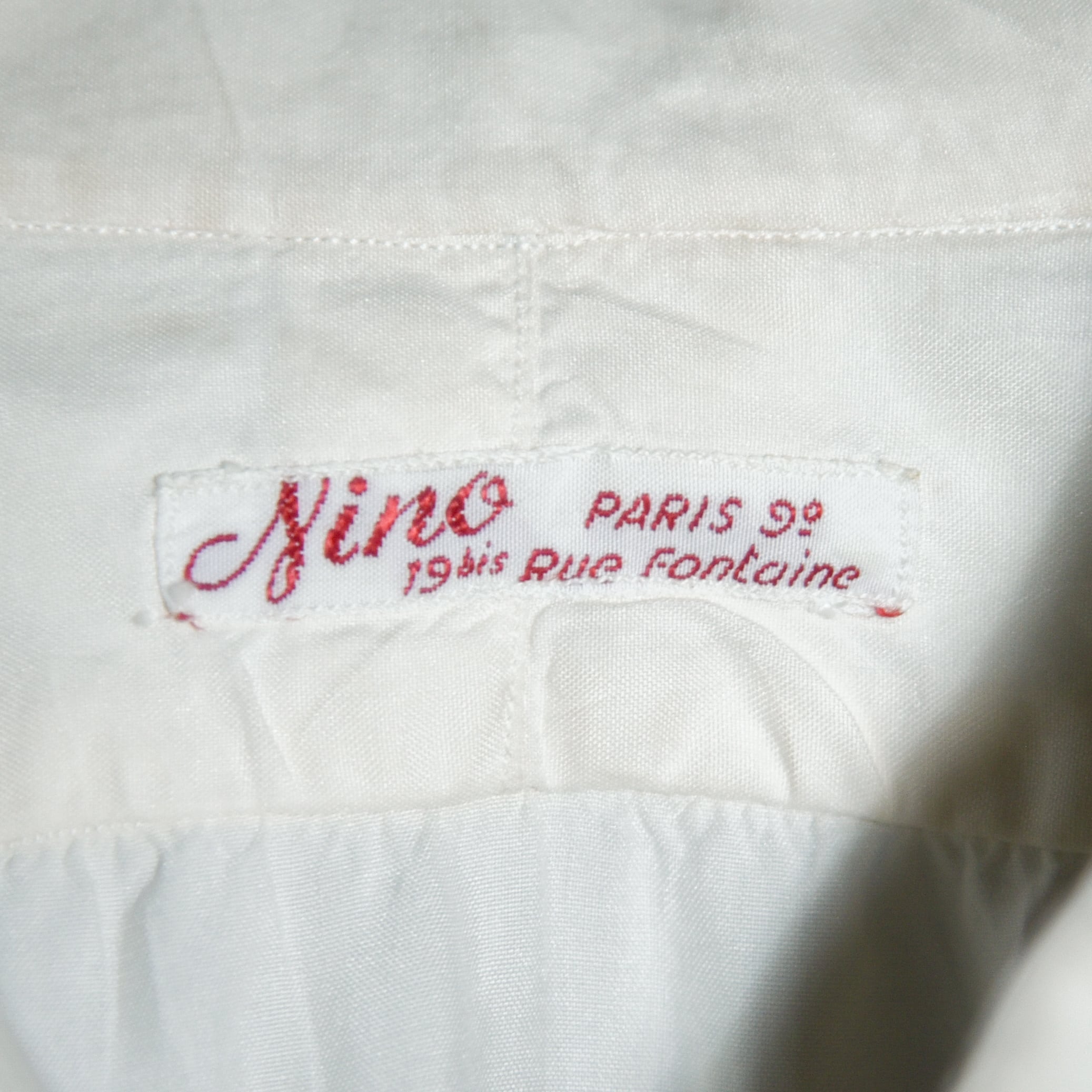 50s French Vintage Slik Dress Shirt Nino PARIS Fontaine フランス