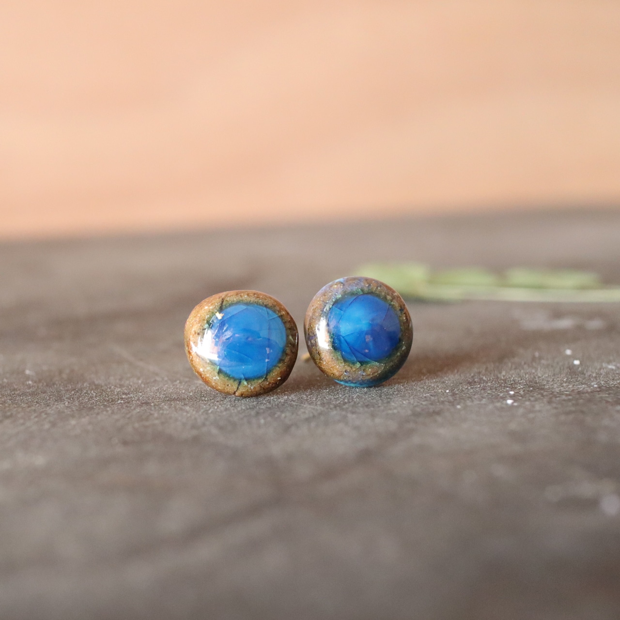 【信楽焼】凛蒼玉 ピアス(イヤリング) 蒼玉シリーズ 陶器 伝統工芸