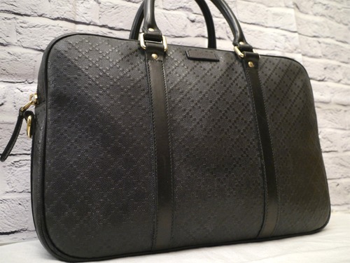 ◆GUCCI グッチ ディアマンテ A4対応 ビジネス可 エンボスレザー 書類 バッグ ブリーフケース◆ 通勤通学にも大活躍のスタイリッシュモデル