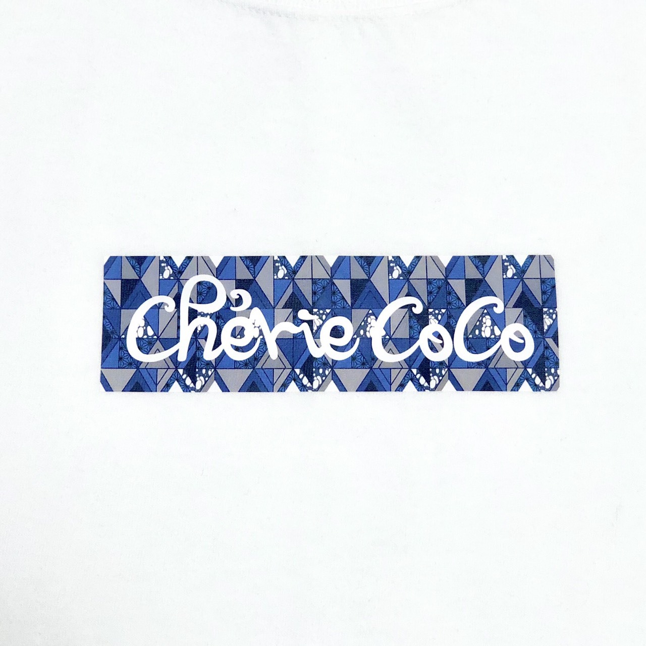 BOXロゴTシャツ White/和×アフリカBlue