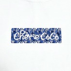 BOXロゴTシャツ White/和×アフリカBlue