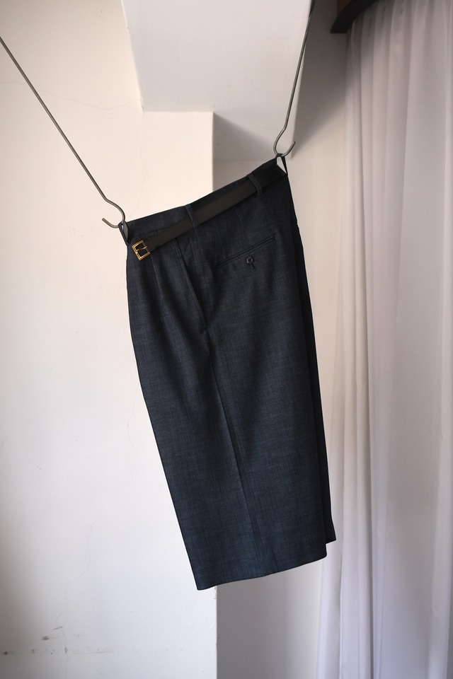 m’s braque / CROPPED TUCKED BAGGY PANTS (NAVY)