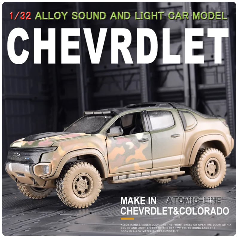 シボレー コロラド ZH2 1/32 ミニカー 全2色 ライト点灯 エンジン