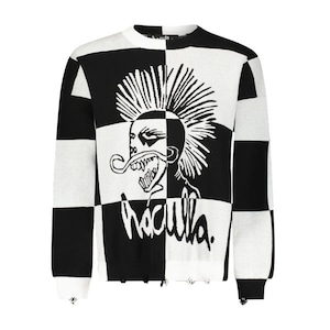 【Haculla】THIS IS CHESS SWEATER(BLACK/OFF WHITE)