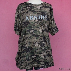 【数量限定!】 ABSURD 吸汗速乾 デジタル迷彩 Tシャツ レディース メンズ   カーキ KHAKI アブサード 　LEOPARD（K）